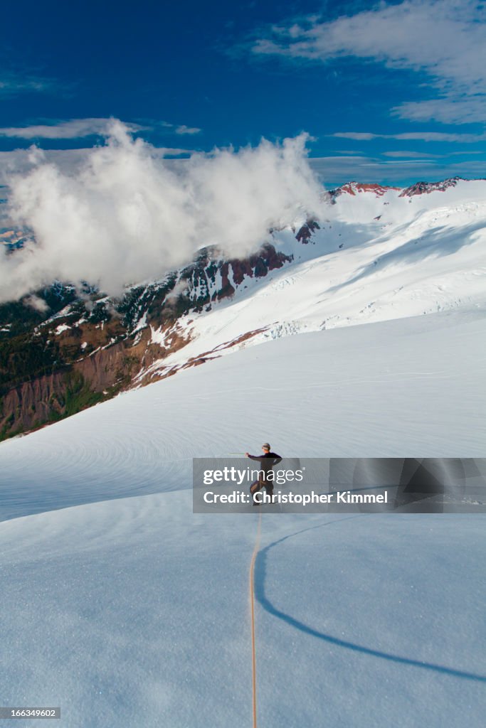 Climbing Mount Baker.