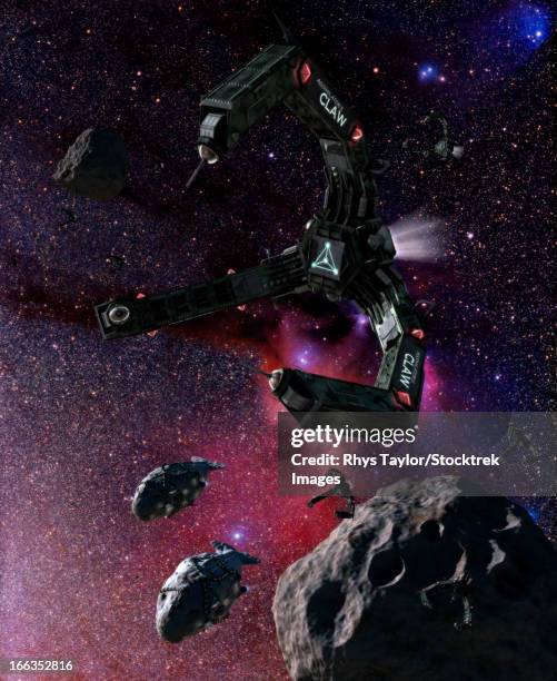space scene inspired by the novels of stephen baxter. - space probe stock illustrations