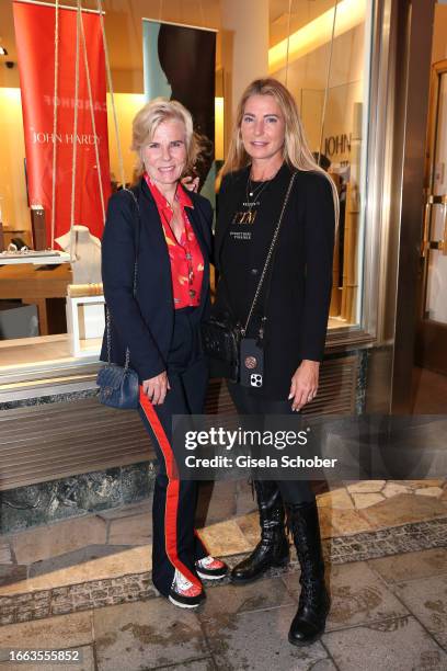 Annette Zierer and Giulia Siegel during the presentation of the John Hardy Collection at Marrying boutique on September 13, 2023 in Munich, Germany.