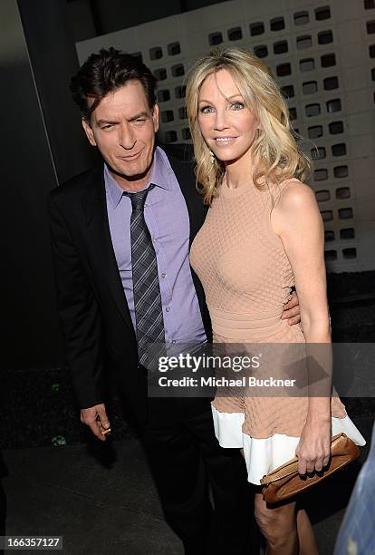 Actors Charlie Sheen and Heather Locklear arrive for the premiere of Dimension Films' "Scary Movie 5" at ArcLight Cinemas Cinerama Dome on April 11,...