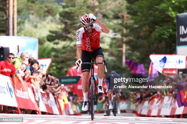 Jesús Herrada of Spain and Team Cofidis celebrates at finish line as stage winner during the 78th Tour of Spain 2023, Stage 11 a 163.2km stage from...