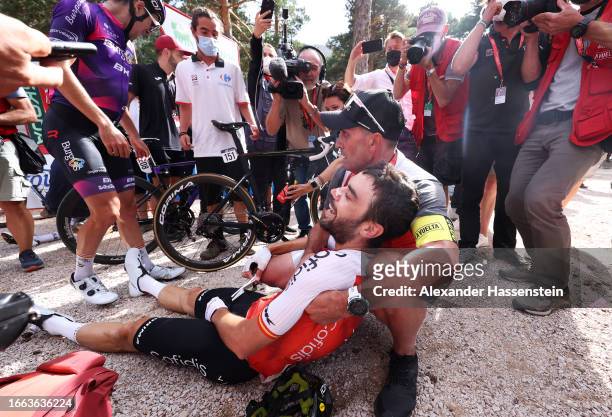 Stage winner Jesús Herrada of Spain and Team Cofidis reacts after the 78th Tour of Spain 2023, Stage 11 a 163.2km stage from Lerma to La Laguna...