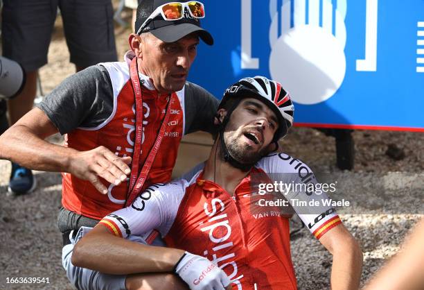 Stage winner Jesús Herrada of Spain and Team Cofidis reacts after the 78th Tour of Spain 2023, Stage 11 a 163.2km stage from Lerma to La Laguna...