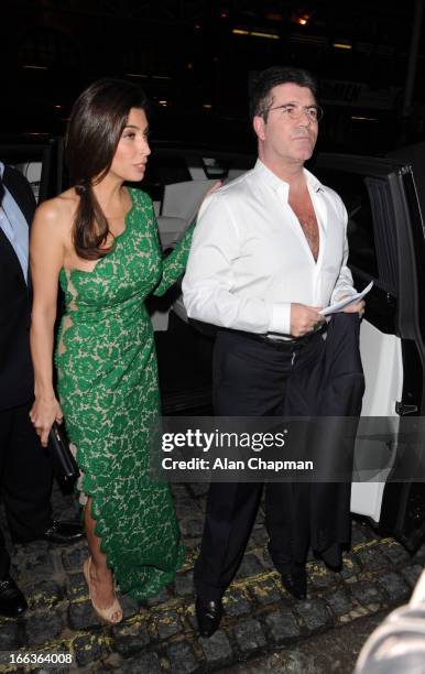 Mezhgan Hussainy and Simon Cowell sighting arriving at the My Beautiful Ball fundraiser at the Landmark Hotel on April 11, 2013 in London, England.