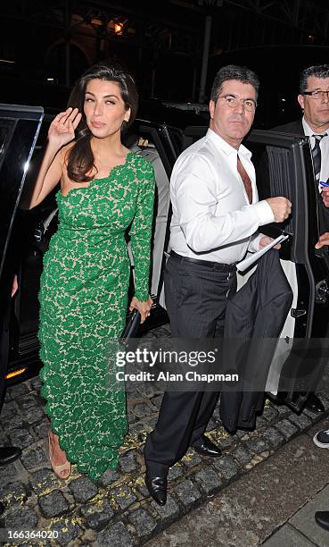 Mezhgan Hussainy and Simon Cowell sighting arriving at the My Beautiful Ball fundraiser at the Landmark Hotel on April 11, 2013 in London, England.