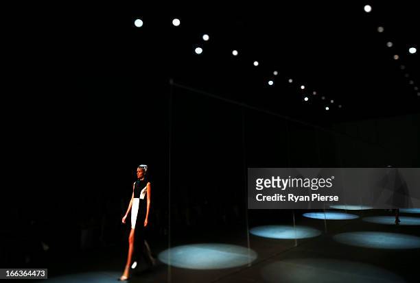 Models showcase designs at the Staple The Label show during Mercedes-Benz Fashion Week Australia Spring/Summer 2013/14 at Carriageworks on April 12,...