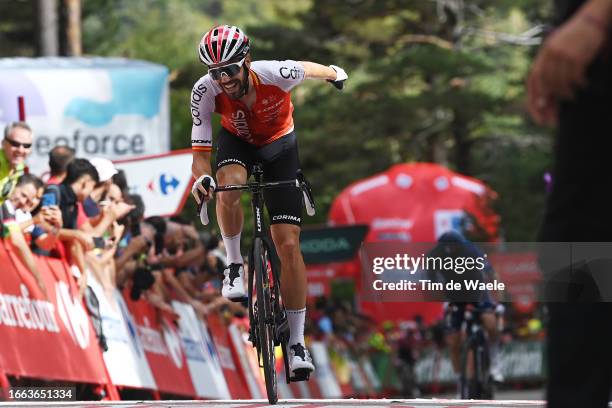 Jesús Herrada of Spain and Team Cofidis celebrates at finish line as stage winner during the 78th Tour of Spain 2023, Stage 11 a 163.2km stage from...