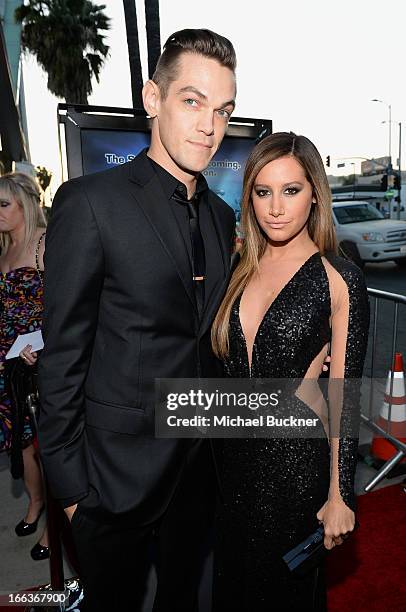 Actress Ashley Tisdale and Christopher French arrive for the premiere of Dimension Films' "Scary Movie 5" at ArcLight Cinemas Cinerama Dome on April...