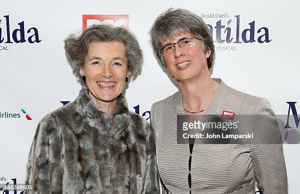 Miranda Curtis and Catherine Mallyon attend the "Matilda The Musical" Broadway Opening Night at Shubert Theatre on April 11, 2013 in New York City.