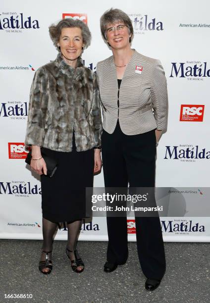 Miranda Curtis and Catherine Mallyon attend the "Matilda The Musical" Broadway Opening Night at Shubert Theatre on April 11, 2013 in New York City.