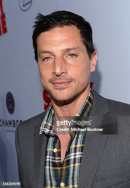 Actor Simon Rex arrives for the premiere of Dimension Films' "Scary Movie 5" at ArcLight Cinemas Cinerama Dome on April 11, 2013 in Hollywood,...