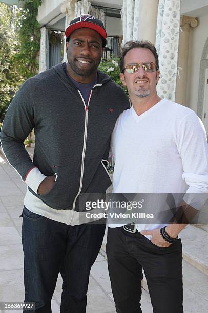 Brian Banks and Steven Yamin attend Debbie Durkin's 3rd Annual Rockn Rolla Movie Awards Eco Party at Pickford Mansion on April 11, 2013 in Los...