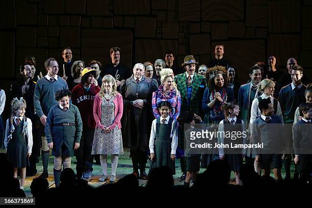 The cast attend "Matilda The Musical" Broadway Opening Night at Shubert Theatre on April 11, 2013 in New York City.
