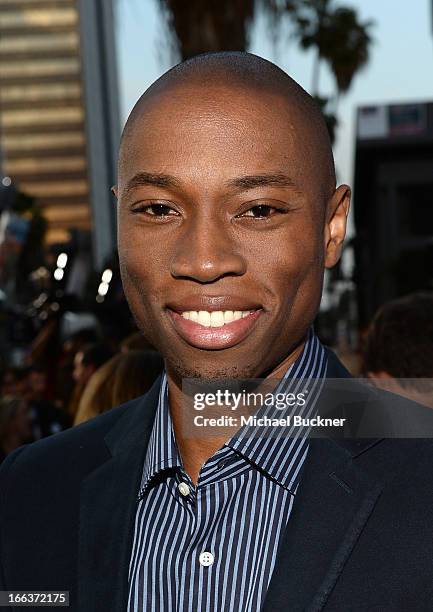 Actor Robbie Jones arrives for the premiere of Dimension Films' "Scary Movie 5" at ArcLight Cinemas Cinerama Dome on April 11, 2013 in Hollywood,...