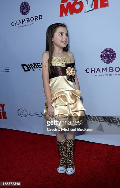 Actress Gracie Whitton arrives for the premiere of Dimension Films' "Scary Movie 5" at ArcLight Cinemas Cinerama Dome on April 11, 2013 in Hollywood,...