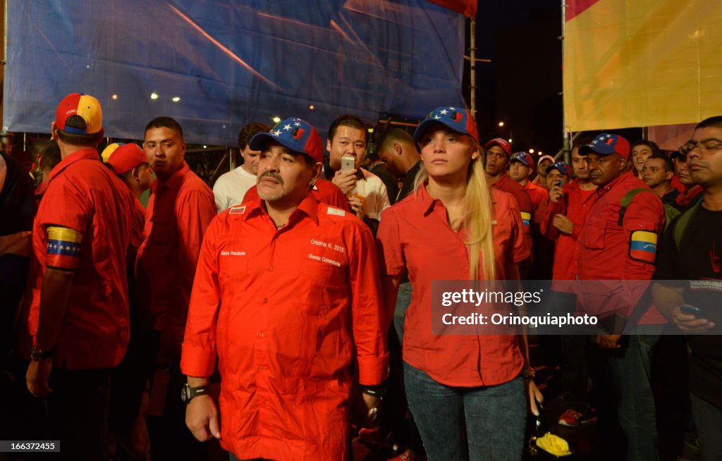 Closing Rally Diego Maradona attends the closing rally campaign of the presidential ...