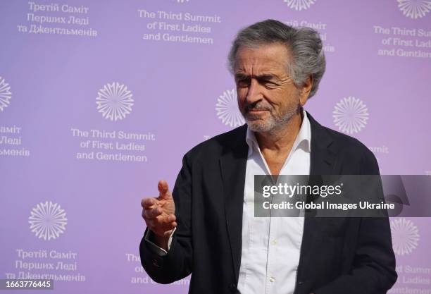 French philosopher and writer Bernard-Henri Lévy during the 3rd Summit of First Ladies and Gentlemen on September 6, 2023 in Kyiv, Ukraine. The...