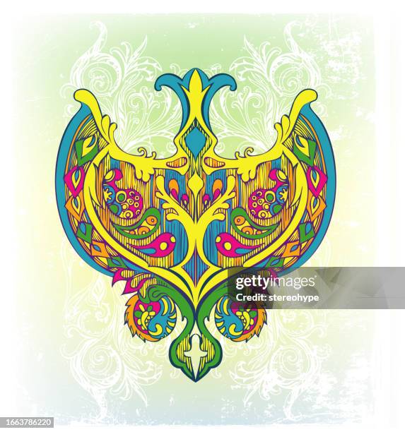 shield of glory - tapestry stock illustrations