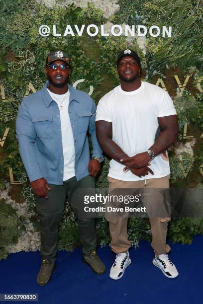 Dele Akinfenwa and Adebayo Akinfenwa attend the LAVO launch party at The BoTree on September 13, 2023 in London, England.