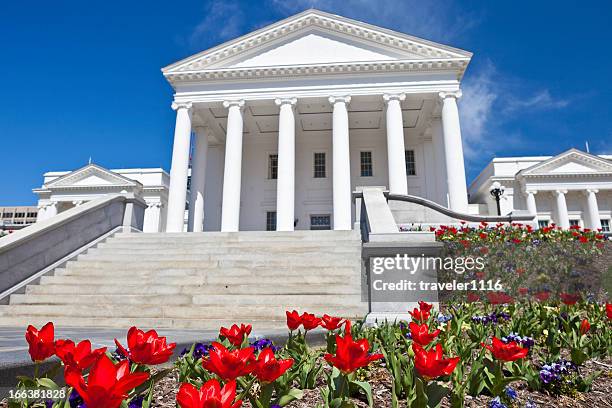 virginia state capitol in richmond, va during the spring - virginia us state stock pictures, royalty-free photos & images