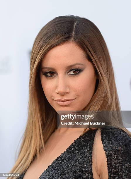 Actress Ashley Tisdale arrives for the premiere of Dimension Films' "Scary Movie 5" at ArcLight Cinemas Cinerama Dome on April 11, 2013 in Hollywood,...