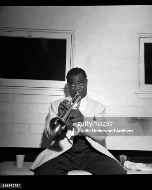 Trumpeter Louis Armstrong, circa 1950.