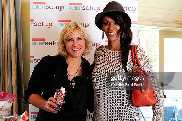 Judi Shekoni and Kathy Kaehler attend 3rd Annual Rockn Rolla Movie Awards Eco Party on April 11, 2013 in Los Angeles, California.