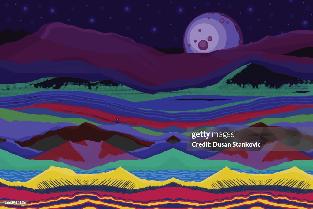 Moon and Mountains