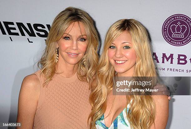 Actresses Heather Locklear and Ava Sambora arrive at the 'Scary Movie V' Los Angeles premiere at ArcLight Cinemas Cinerama Dome on April 11, 2013 in...