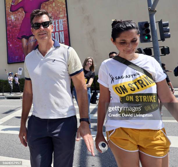 Jerry O'Connell joins the picket line outside Warner Bros. Studios on September 6, 2023 in Burbank, California. Members of SAG-AFTRA and WGA have...