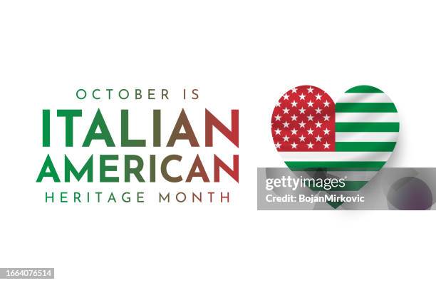 ilustraciones, imágenes clip art, dibujos animados e iconos de stock de cartel del mes de la herencia italoamericana, octubre. vector - historia social