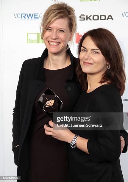 Ina Weisse and Barbara Auer attend the Grimme Award 2013 on April 12, 2013 in Marl, Germany.