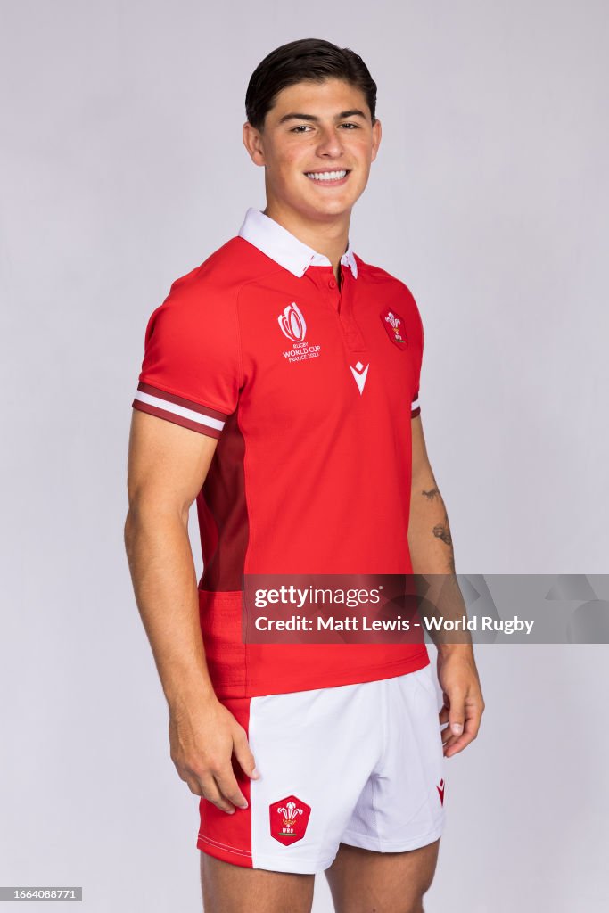 Louis Rees Zammit Of Wales Poses For A Portrait During The Wales louis-rees-zammit-of-wales-poses-for-a-portrait-during-the-wales