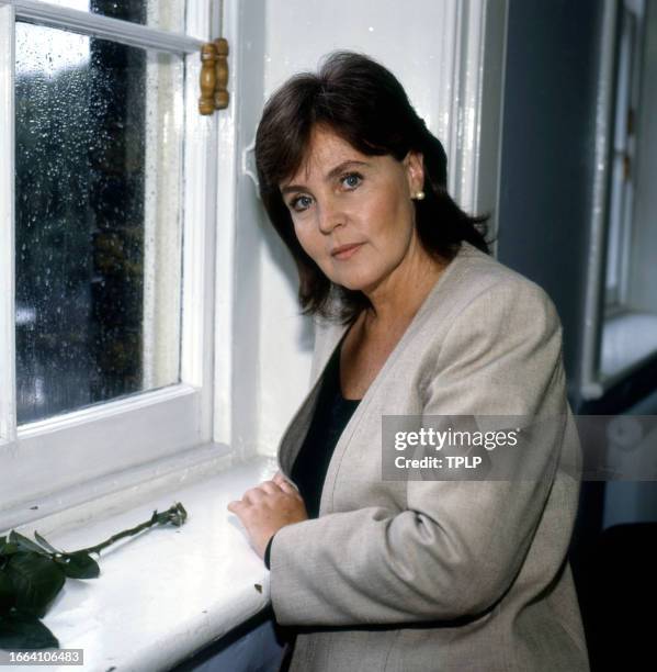 Portrait of British actress Pauline Collins as she poses on the set of an episode of 'Tales of the Unexpected,' London, England, August 25, 1987. The...