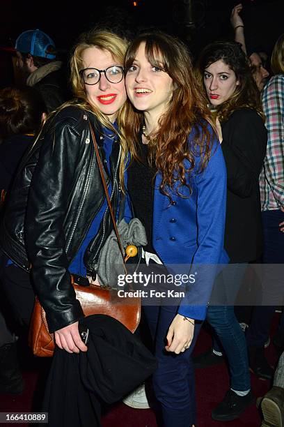 Singers Camille Hermant and Emma Guignebert Bergmann attend the The Bus Palladium 3rd Anniversary Party at the Bus Palladium Club on April 11, 2013...