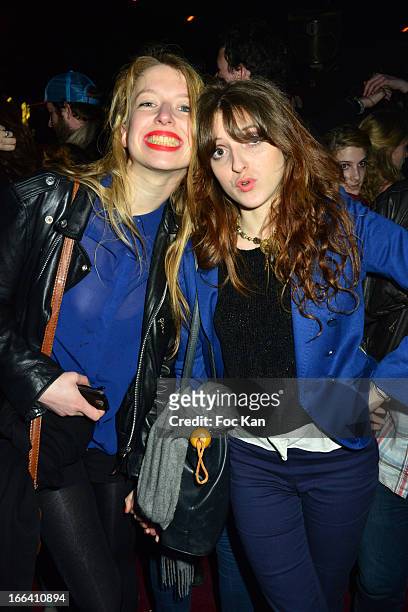 Singers Camille Hermant and Emma Guignebert Bergmann attend the The Bus Palladium 3rd Anniversary Party at the Bus Palladium Club on April 11, 2013...