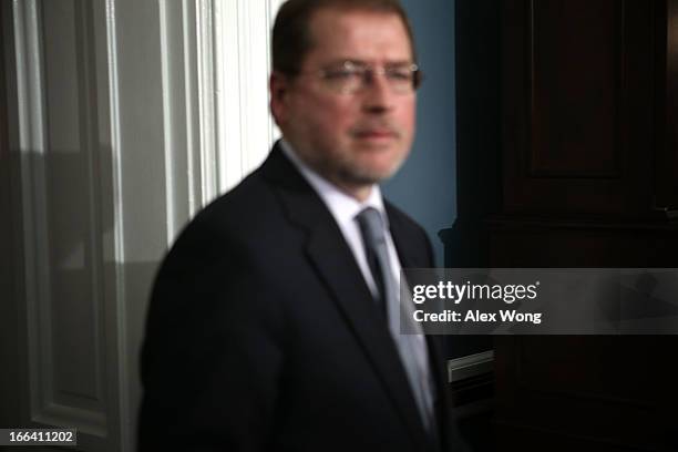Grover Norquist, president of Americans for Tax Reform , during a news conference April 12, 2013 at the U.S. Capitol in Washington, DC. Norquist was...