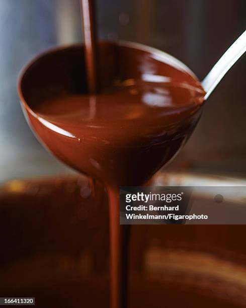Figaro ID: 106545-005. Chocolate is photographed in Chef Alain Ducasse and pastry chef Nicolas Berger's chocolate store for Madame Figaro on March 1,...