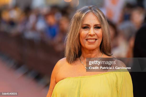 Miriam Díaz-Aroca attends the 'Amar Es Para Siempre' premiere at the Principal Theater during the day 3 of FesTVal 2023 Television Festival on...