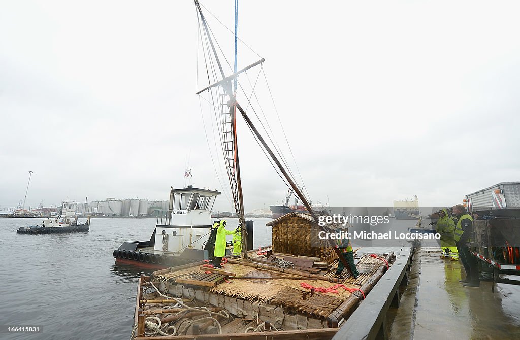 "Kon-Tiki" Raft Travels From Norway To New York For The Weinstein Company Movie "KON-TIKI"