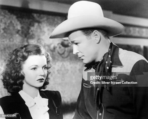 Married American actors Dale Evans and Roy Rogers , circa 1950.