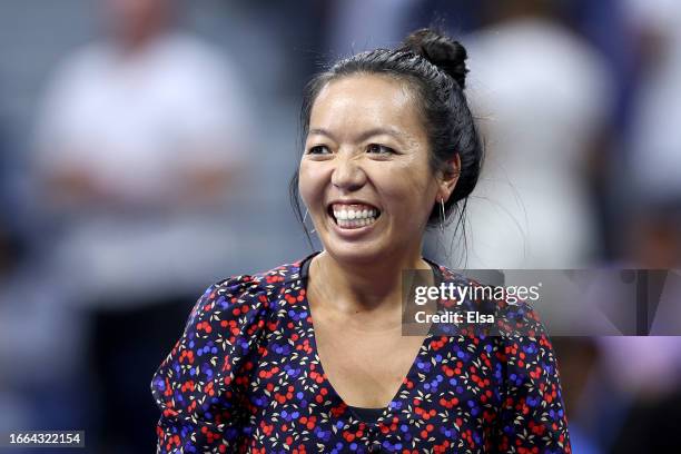 Former tennis player Vania King looks on before a match on Day Ten of the 2023 US Open at the USTA Billie Jean King National Tennis Center on...