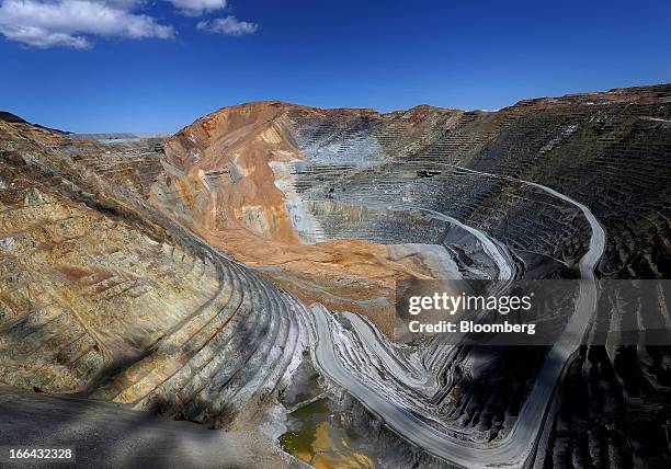 The Bingham Canyon copper mine wall slide is seen in this aerial photograph taken in Bingham, Utah, U.S., on Friday, April 12, 2013. The wall slide...