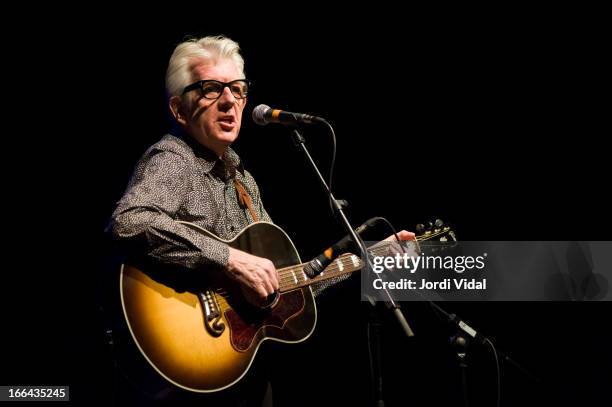 Nick Lowe performs on stage during Festival Blues i Ritmes at Teatre Zorrilla on April 12, 2013 in Badalona, Spain.