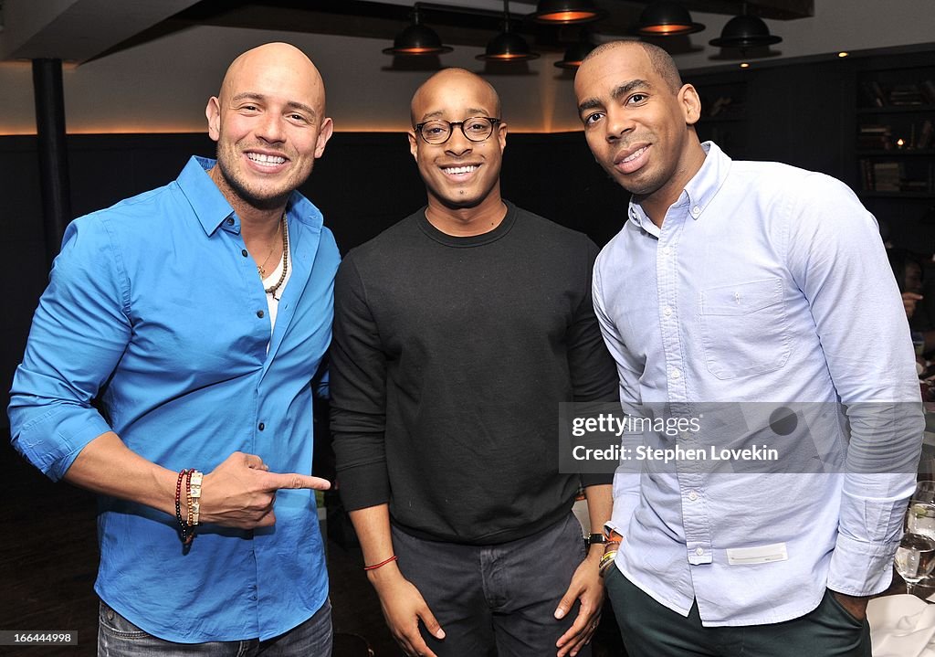 Roderick Hardamon Karim Ramos, Adair Curtis and Jason Bolden attend the launch party ...