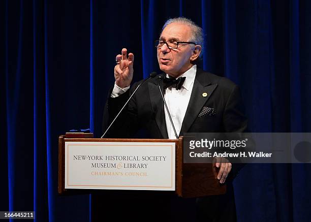 Roger Hertog speaks at the New York Historical Society "Weekend With History" Gala Dinner at New York Historical Society on April 12, 2013 in New...
