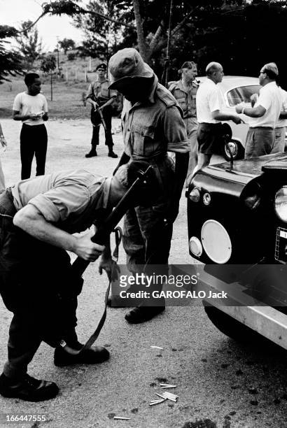 British Military Intervention In Tanganyika. Tanzanie, Dar-es-Salaam, 24 janvier 1964, intervention des troupes de l'armée britannique pour contenir...