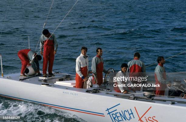 America'S Cup 87. 17 février 1986- A l'occasion de l'America Cup 87, reportage sur Serge CRANIANSKI, promoteur du bateau 'French Kiss' et Marc PAJOT....
