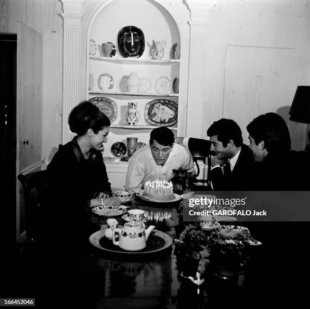 The 50Th Birthday Of Jean Marais. France, Marnes-la-Coquette, décembre 1963, on retrouve l'acteur Jean MARAIS à l'occasion de l'anniversaire de ses...