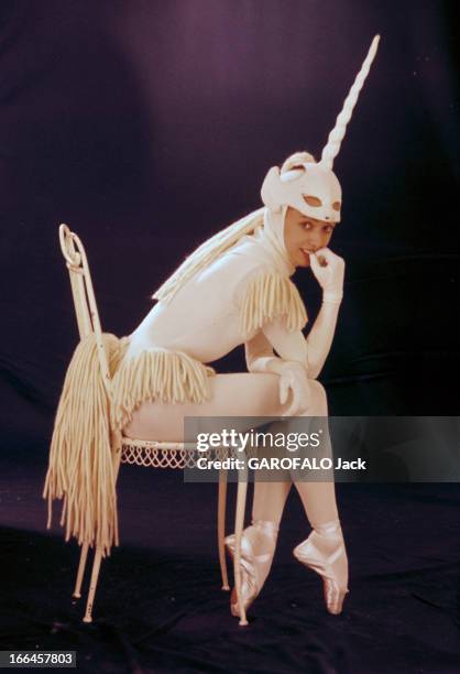 Liane Dayde In The Ballet 'La Dame A La Licorne'. Opéra de Paris - Janvier 1959- Reprise de 'LA DAME A LA LICORNE', chorégraphie de Heinz ROSEN,...